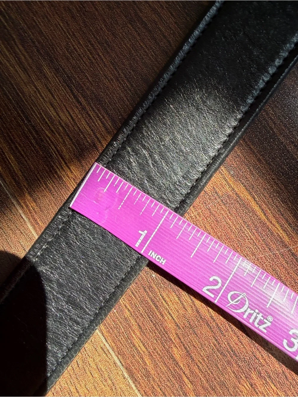 Tory English Bridle Leather Black Belt Gold Brass Hardware Mens 52 USA Made